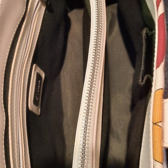 Like NEW Furla Flower Power Canvas Tote with Cream Leather Trim - Picture 5 of 8